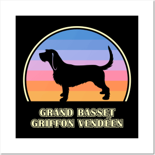 Grand Basset Griffon Vendeen Vintage Sunset Dog Posters and Art